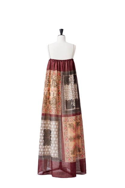 Silk Linen Printed Shift Dress