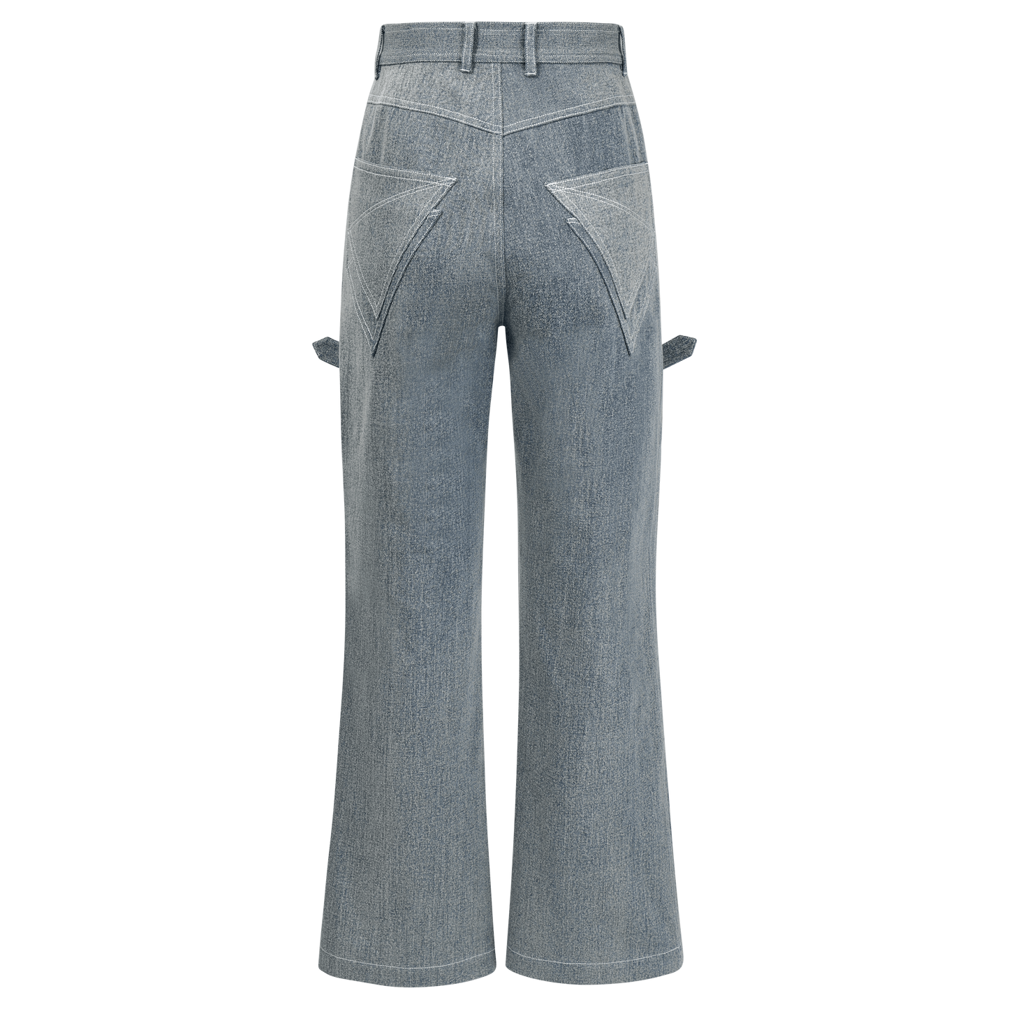 Belted layered jeans