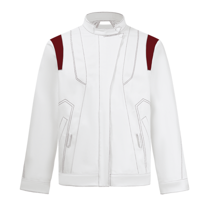 Color-blocked denim jacket