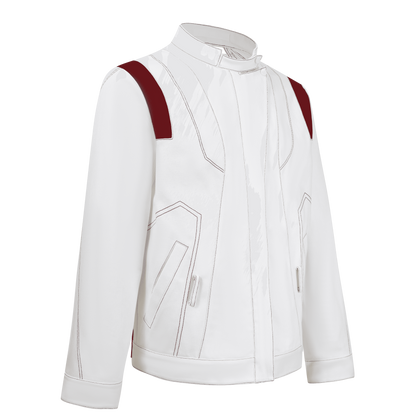 Color-blocked denim jacket