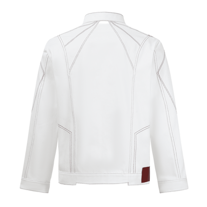 Color-blocked denim jacket