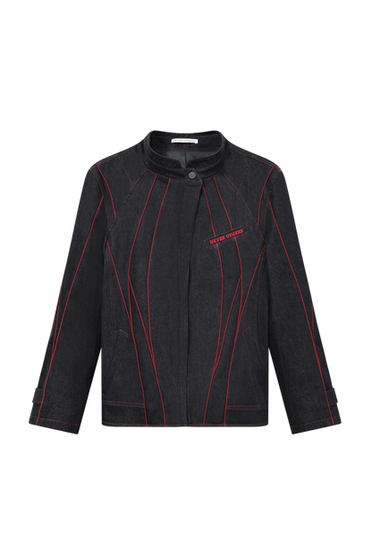 Back three-eyed denim jacket