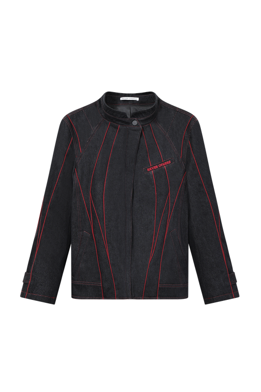 Back three-eyed denim jacket