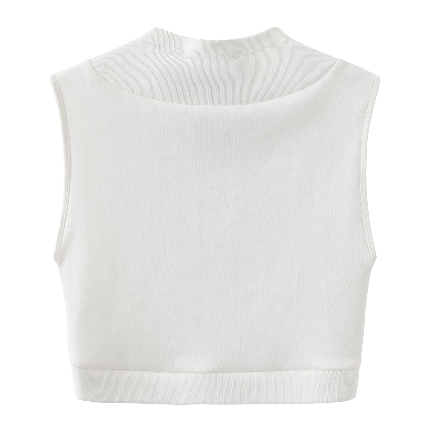 White LOGO zip ribbed vest