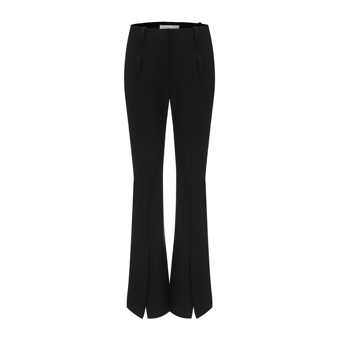 Black Flared Stretchy Split Pants