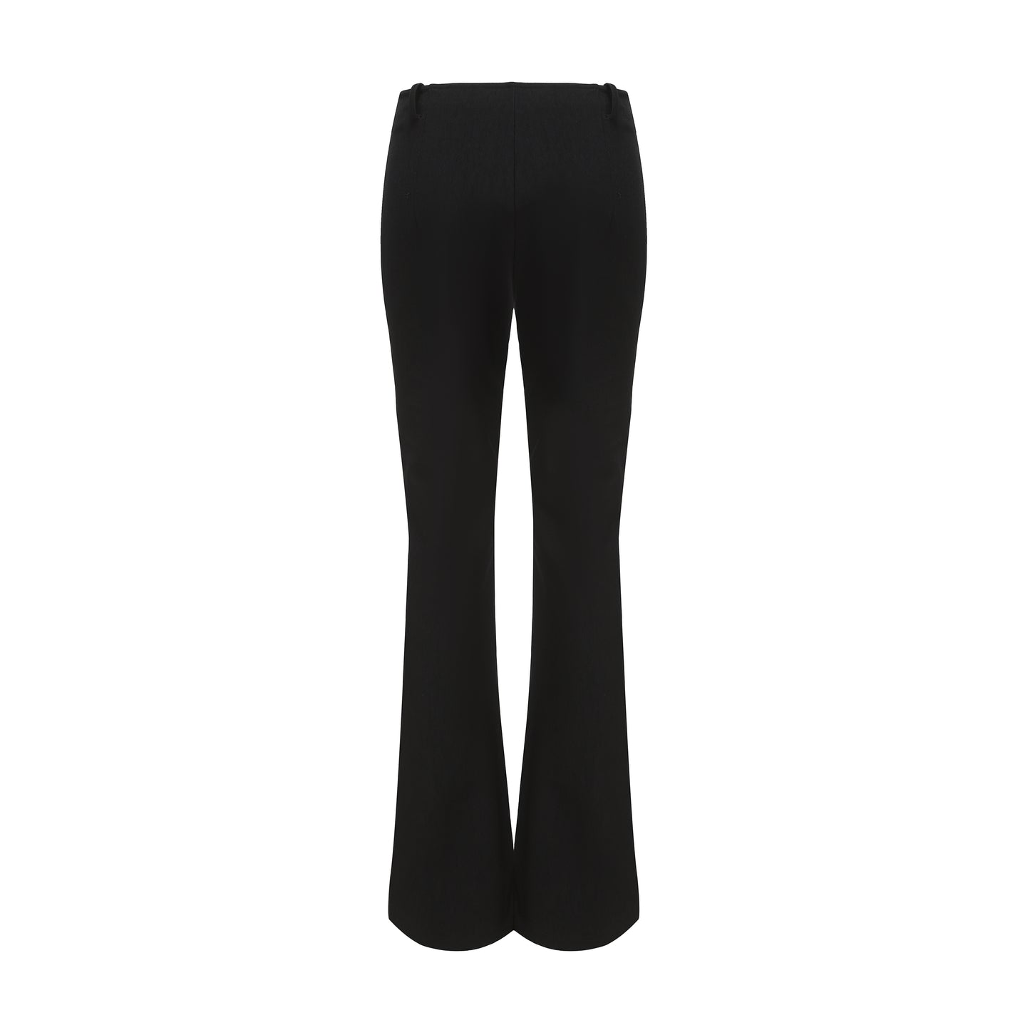 Black Flared Stretchy Split Pants