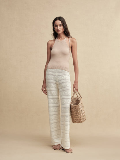 Timeless Capsule Wool-Blend Tie-Neck Knit Tank Top