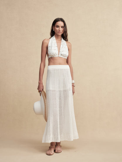 Silky Cotton Wavey  Knit Skirt