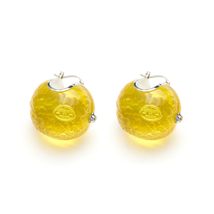 Candy Lemon Drop Earrings (Translucent Yellow)