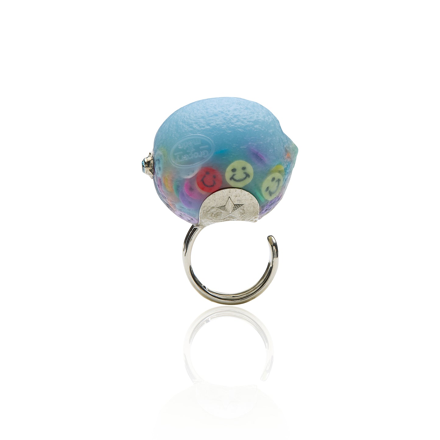 Candy Lemon Statement Ring (Frosted Toy Blue)
