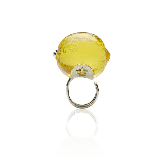 Candy Lemon Statement Ring (Translucent Yellow)