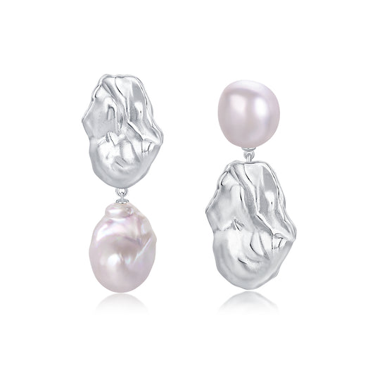 Asymmetrical Baroque Pearl Earring