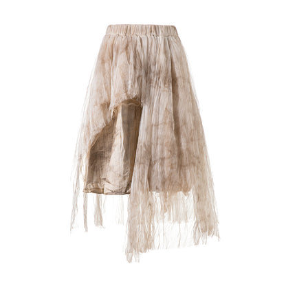 Little Swan Tulle Skirt - Washed Dyed Tea Color