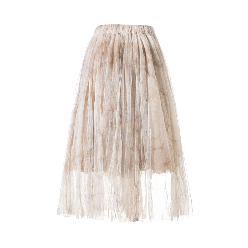 Little Swan Tulle Skirt - Washed Dyed Tea Color
