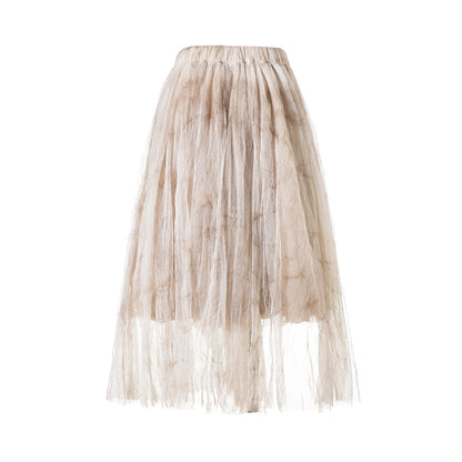Little Swan Tulle Skirt - Washed Dyed Tea Color