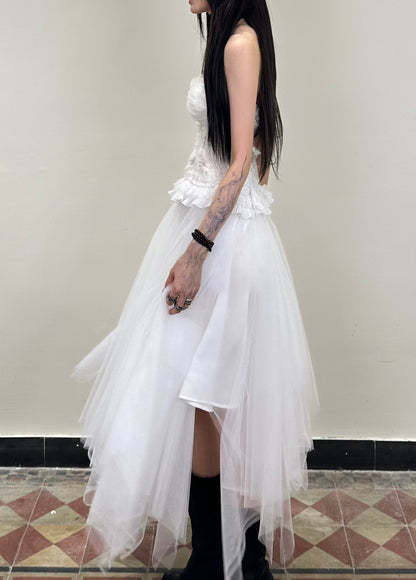 Bloody Mary Spaghetti Strap Tulle Dress 2.0-white