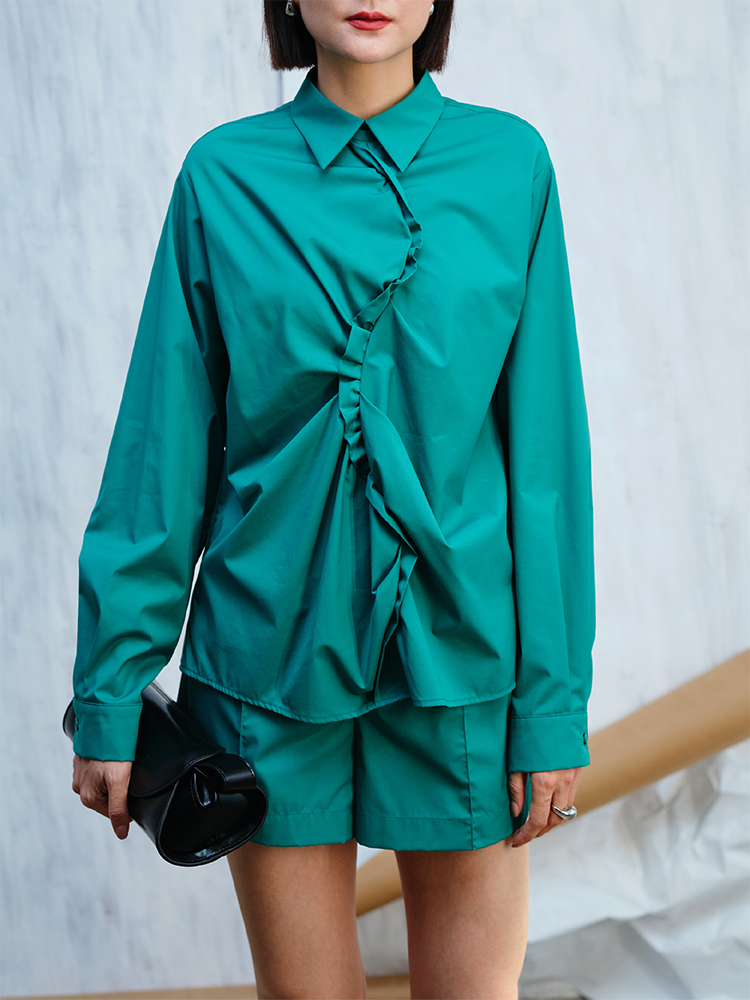 Twisted Pleated Shirt