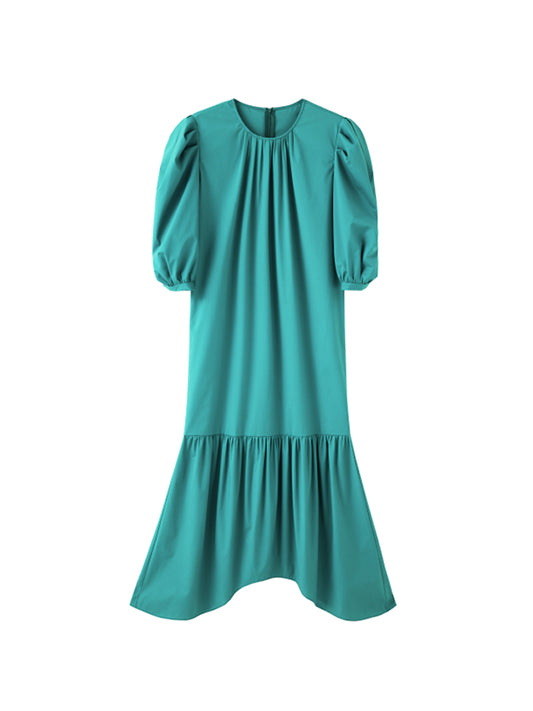 Loose-Fit Pleated Dress