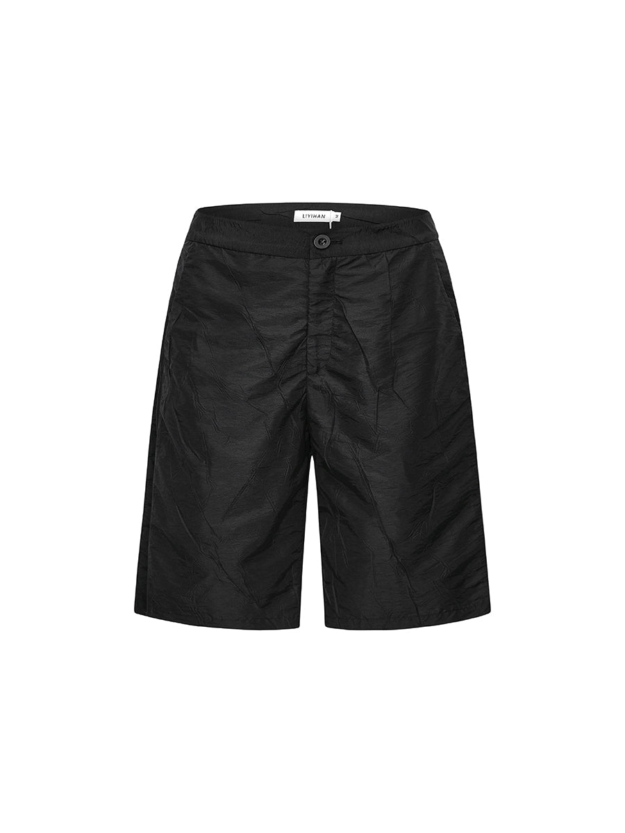 Pleated Oversized Bermuda Shorts