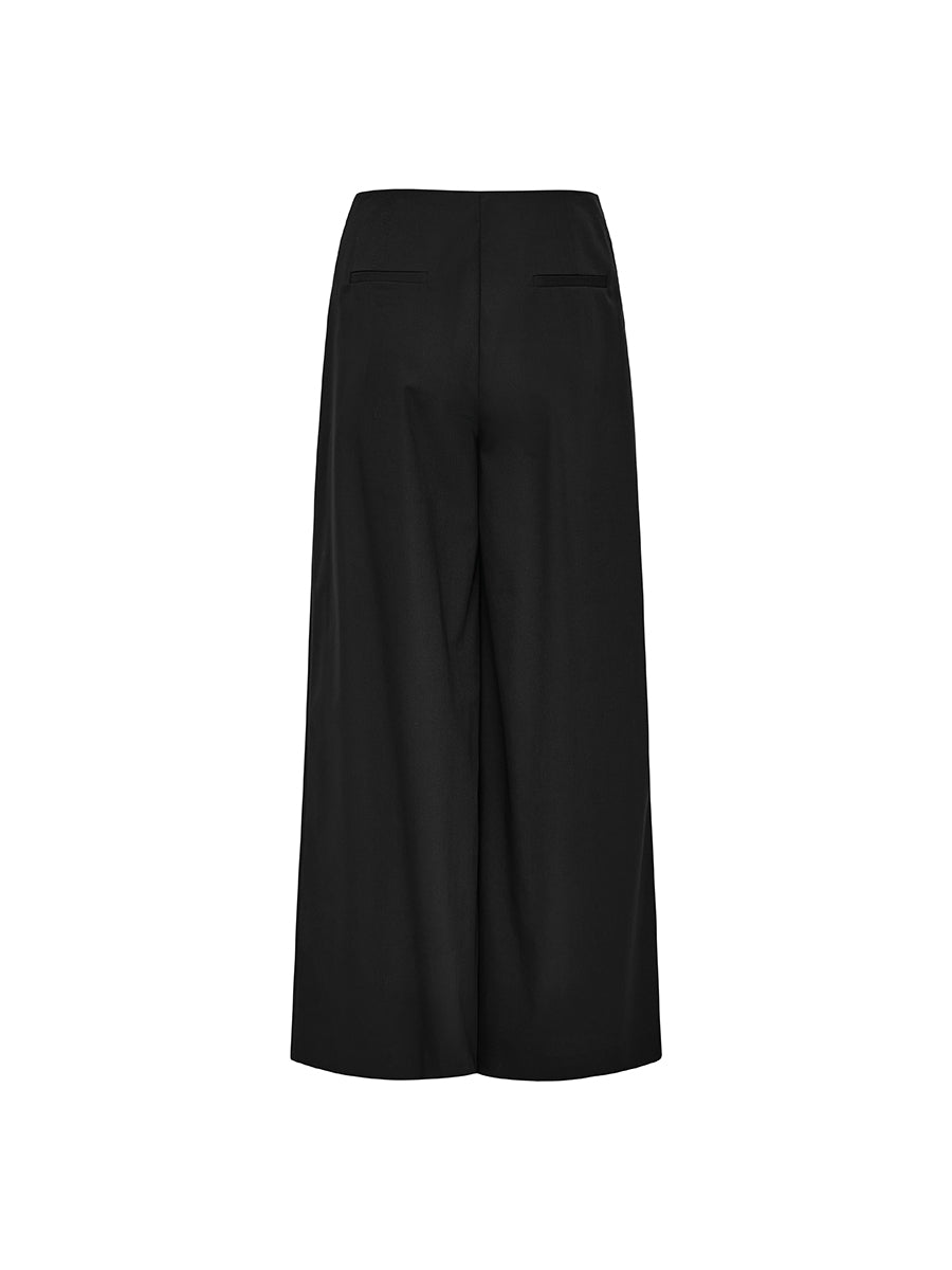 Wide-Leg Pants with Waist Buckle Loops