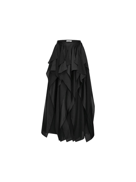 Page-Spliced Long Midi Skirt