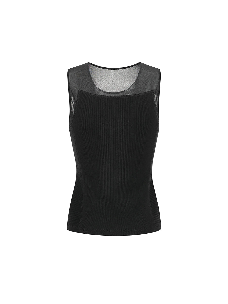 Ribbed Panel Tank Top