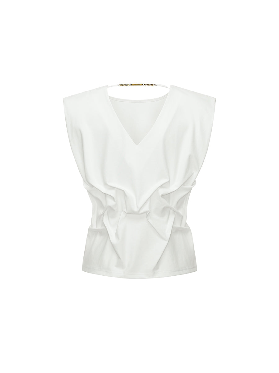 Pleated Shoulder Pad T-shirt