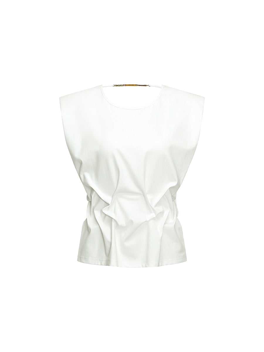 Pleated Shoulder Pad T-shirt