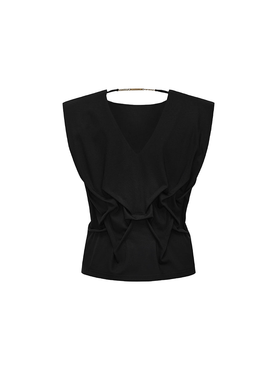 Pleated Shoulder Pad T-shirt