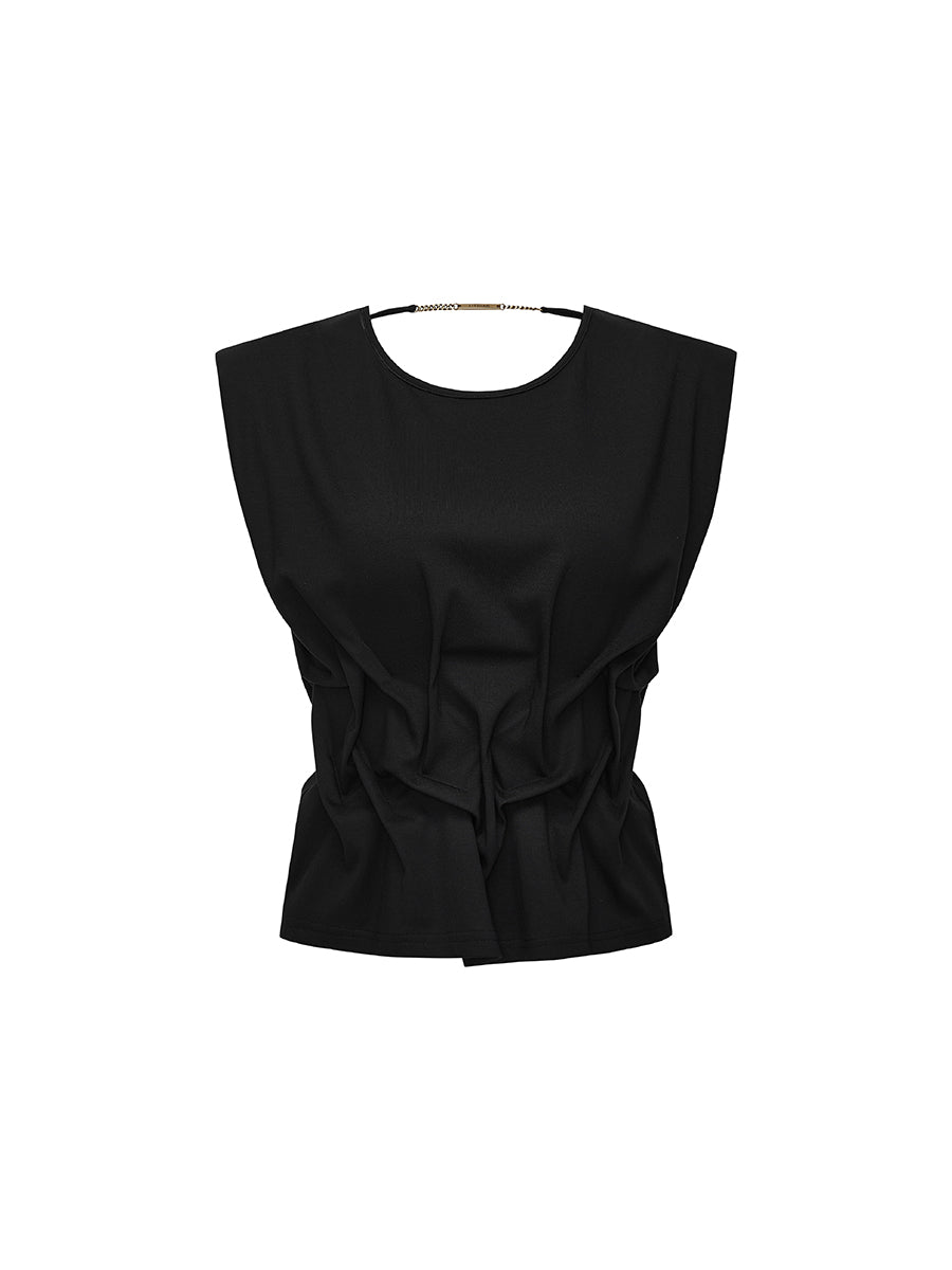 Pleated Shoulder Pad T-shirt