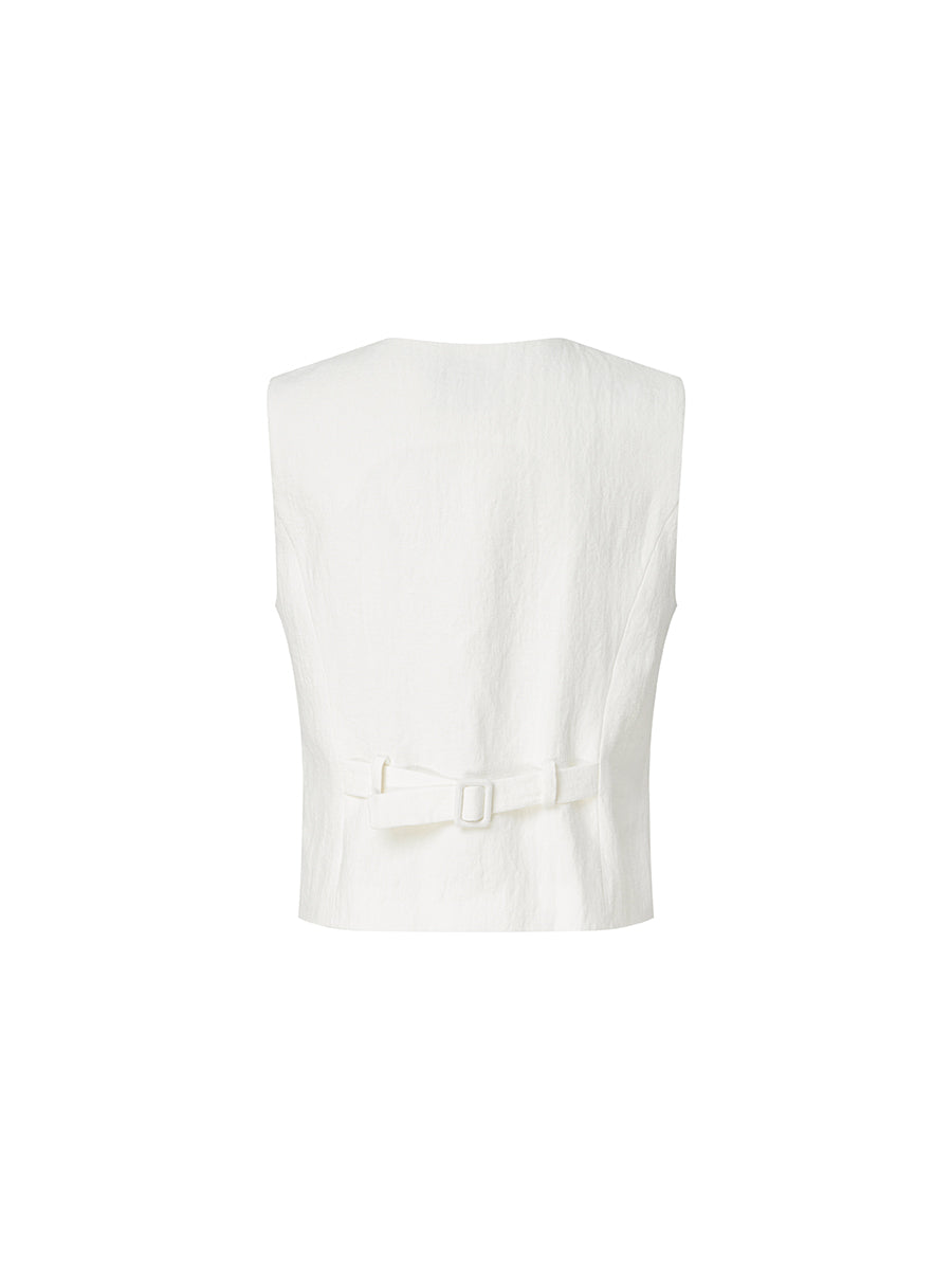 Linen Cropped Vest