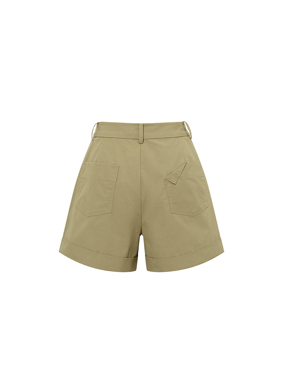 Rolled-Hem Cotton Shorts