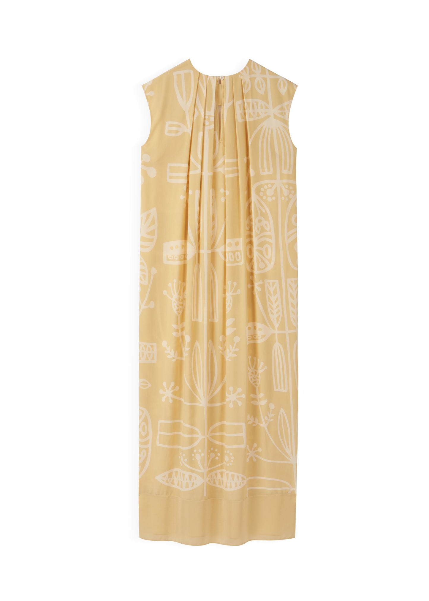 Yellow Totem Print Sleeveless Robe