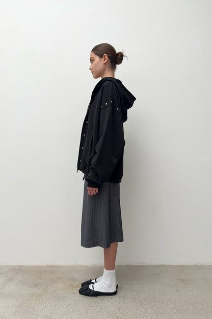 HARDWARE EMBELLISHED HOODIE BLACK