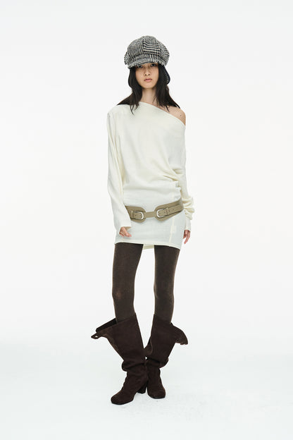 INCISION TAPERED TOP / IVORY