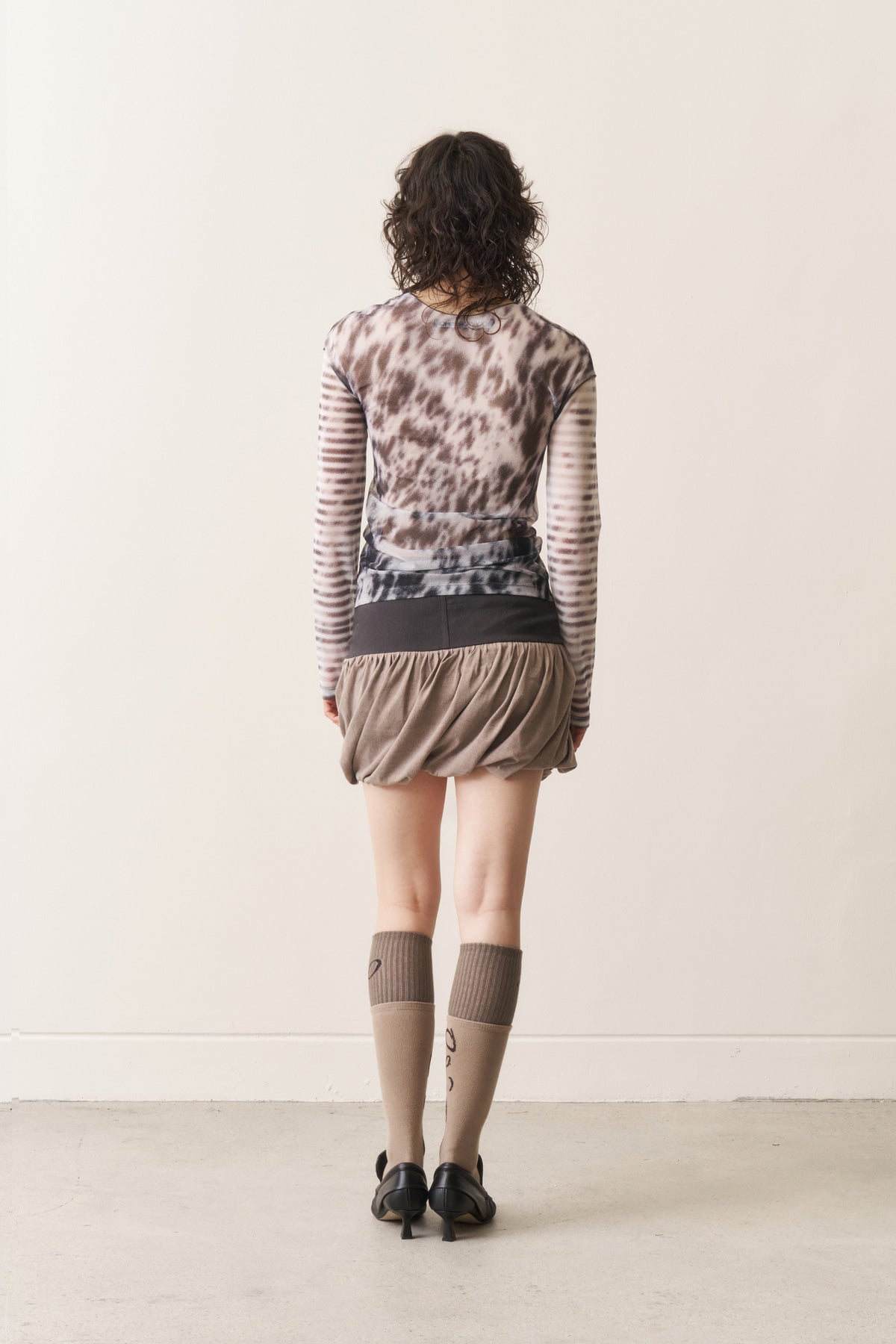 Cowhide Stripe Mesh Tee