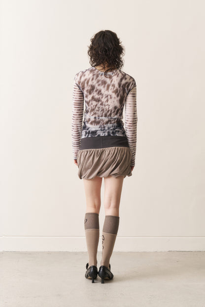 Cowhide Stripe Mesh Tee