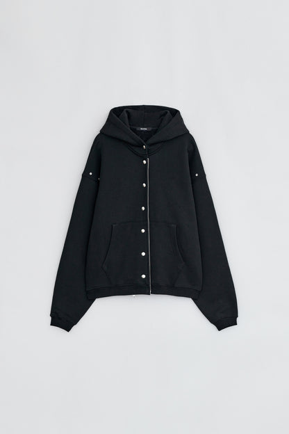 HARDWARE EMBELLISHED HOODIE BLACK