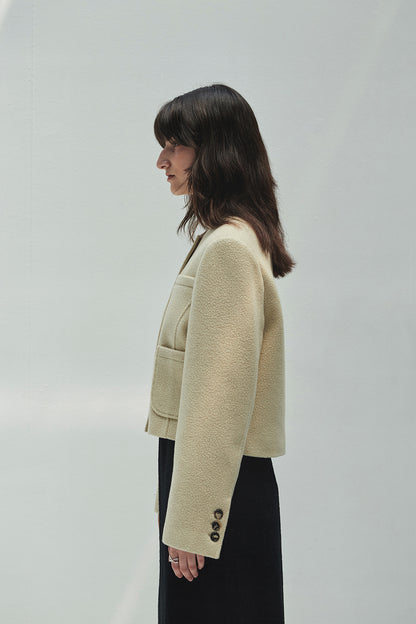 WOOLLY NO COLLAR JACKET