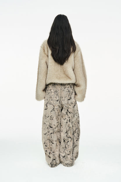 SHEARED FUR WIDE PANTS / BEIGE