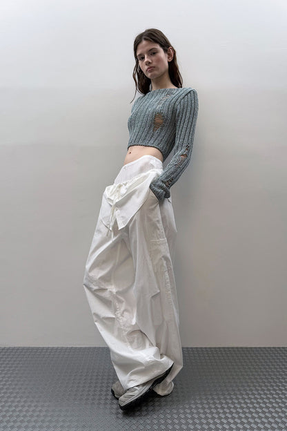 DAMAGE CROP CARDIGAN