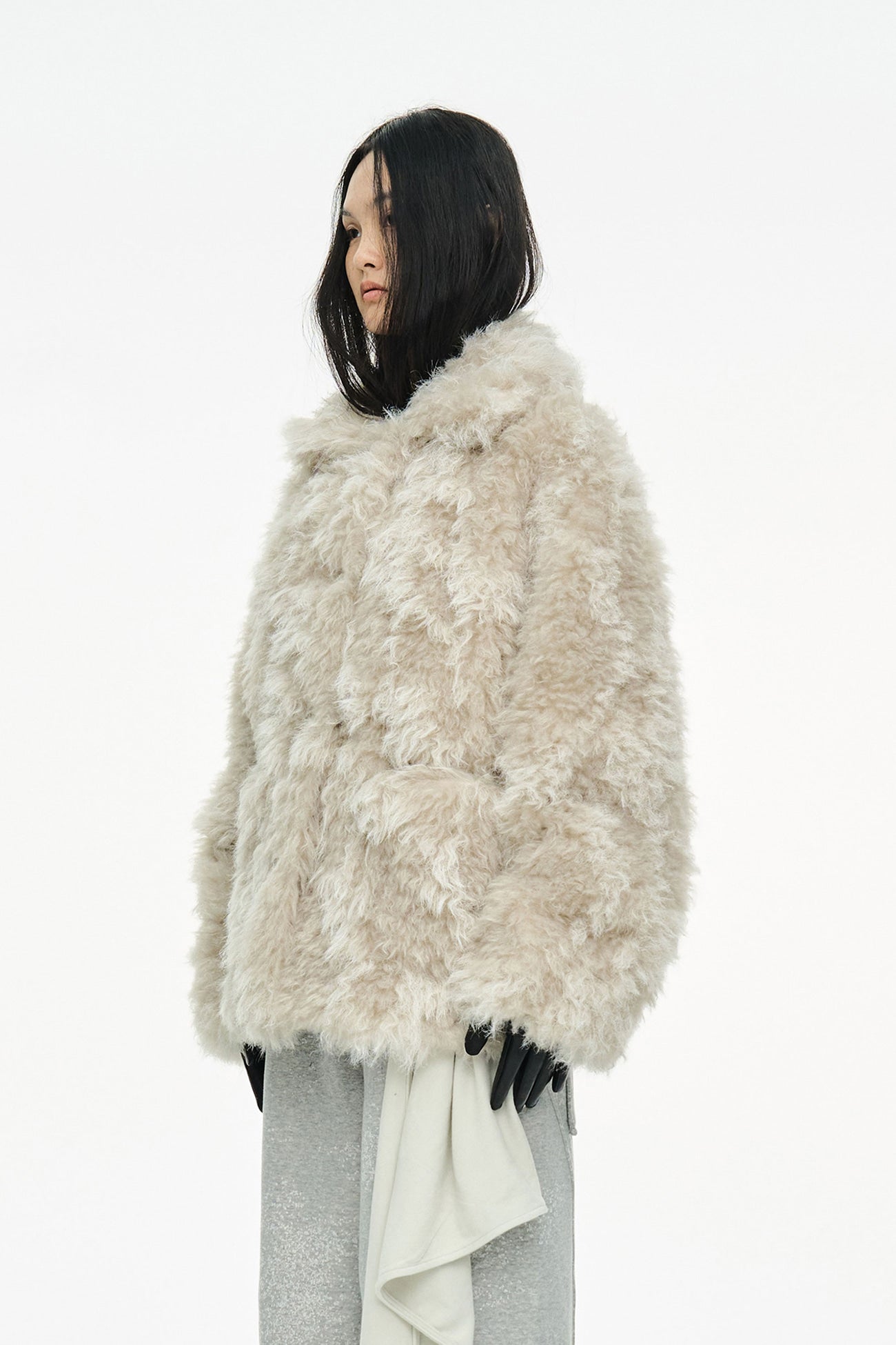 MIXED FUR JACKET / IVORY