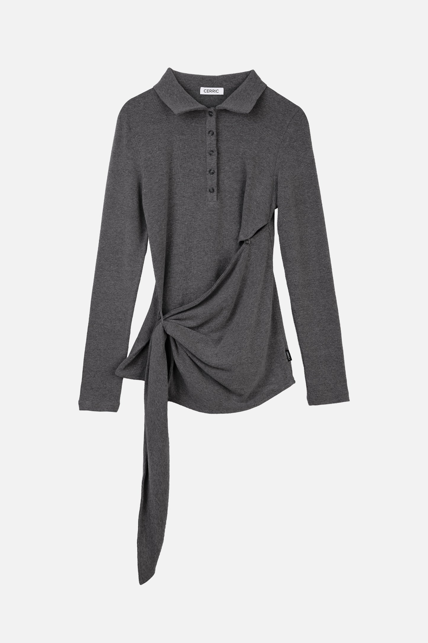 TWIST BUTTON TOP / CHARCOAL