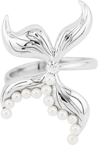 Symmetrical Whale Tail Shaped Open Ring