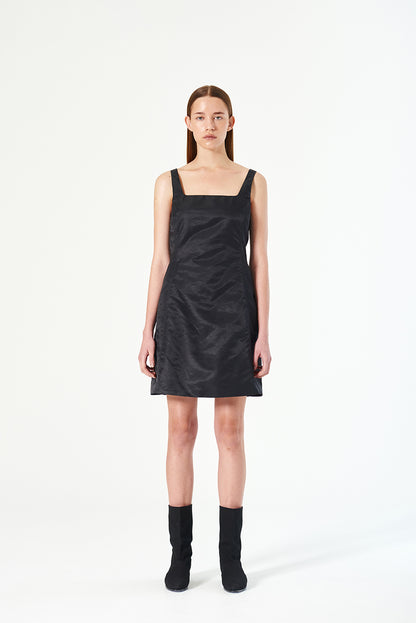 NYLON CURVED DRESS Black