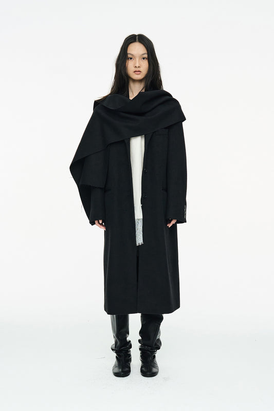 CLASSIC SCARF COAT / BLACK