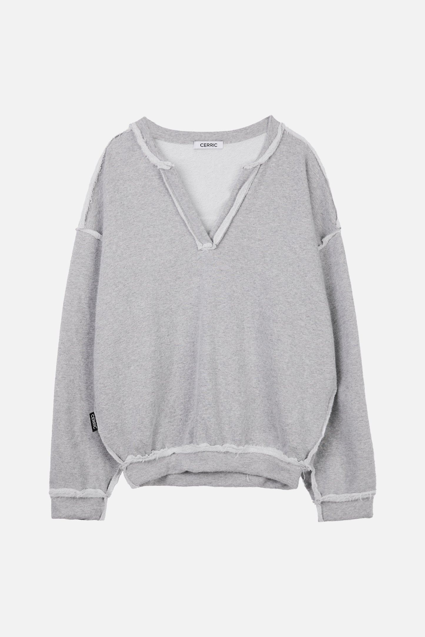 FURRY V-NECK SWEATSHIRT / GRAY