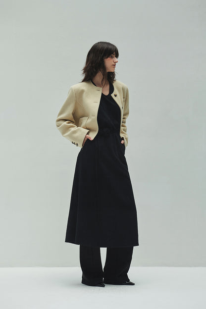 WOOLLY NO COLLAR JACKET