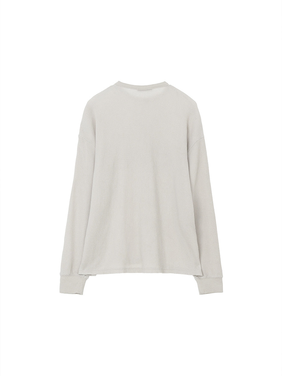Kijun MEN｜Original Logo Waffle Long Sleeve Tee Light Grey