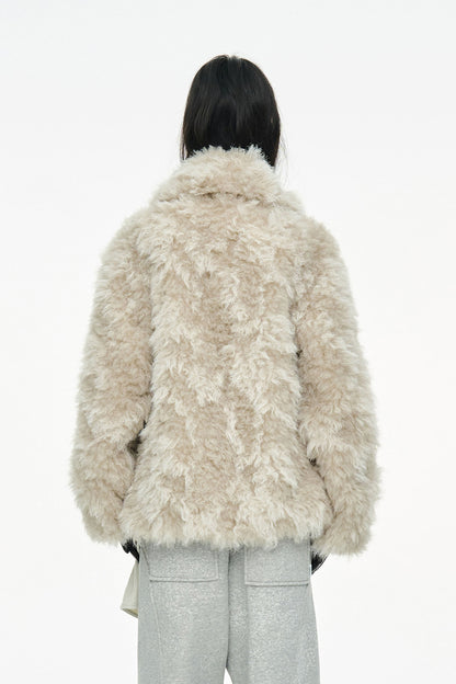 MIXED FUR JACKET / IVORY